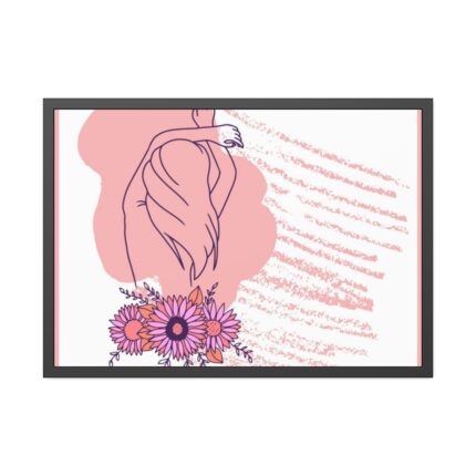 Pink Abstract Shapes and a Pink Frame Framed Poster