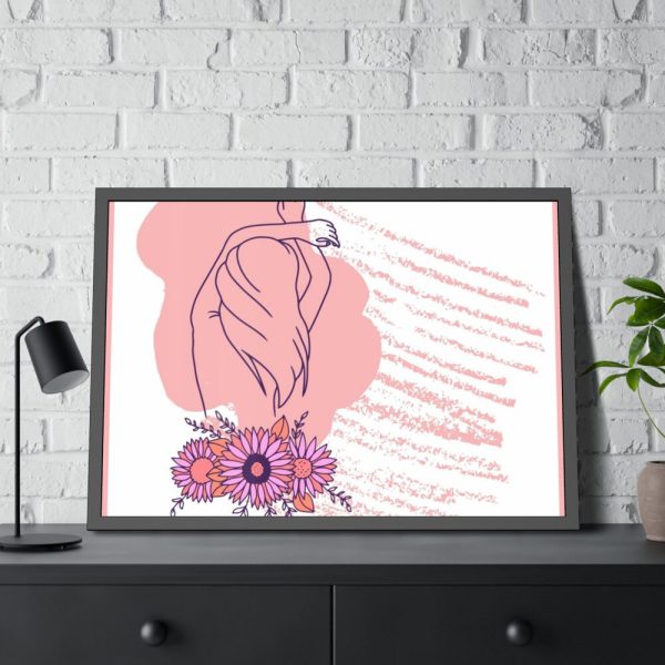 93854-335.jpg Pink Abstract Shapes and a Pink Frame Framed Poster