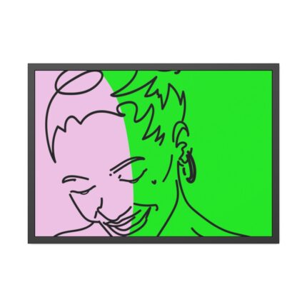 Woman Smiling and Looking Down Framed Poster