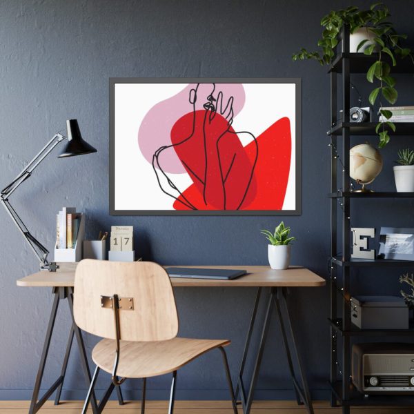 93854-370.jpg Featuring Shapes and Line Art of a Woman Framed Poster