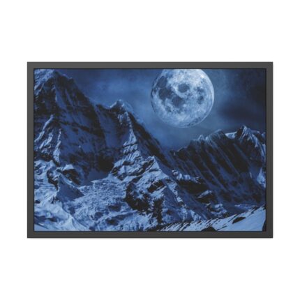 Moon in Mountains Framed Poster