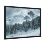 Car in Mountain Landscape With Snowy Trees Framed Poster - Image 2