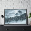 93854-419.jpg Car in Mountain Landscape With Snowy Trees Framed Poster