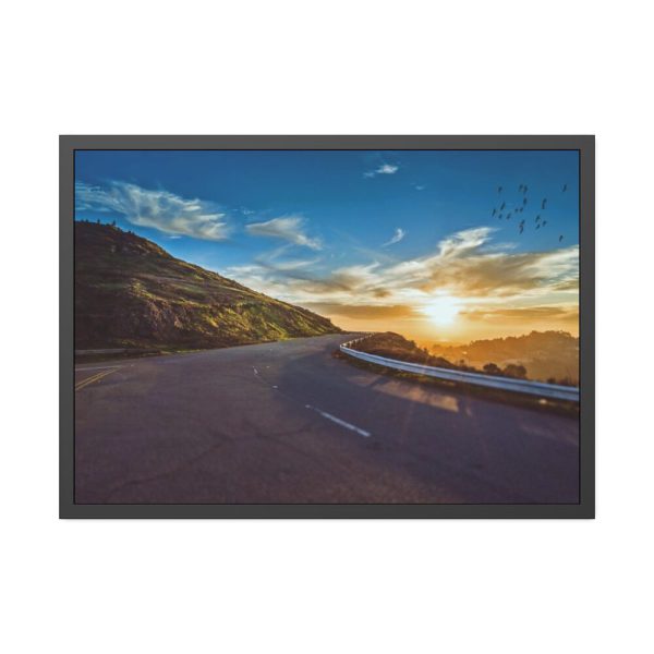93854-420.jpg Mountain Road Sunset Framed Poster