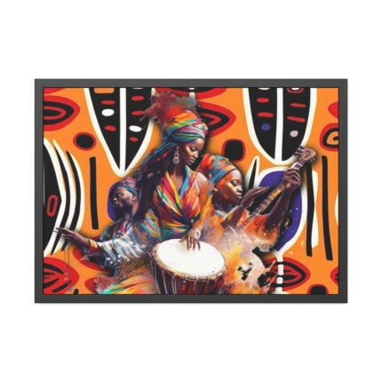 Native African Musicians Framed Poster