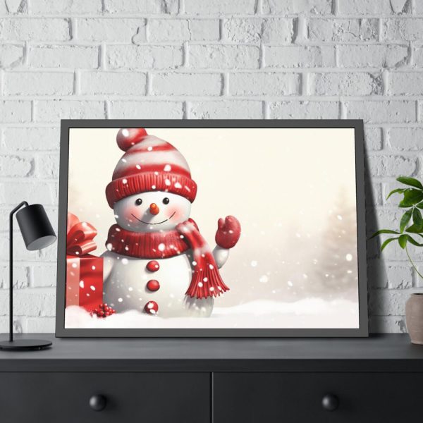 93854-459.jpg Cute Snowman With Copy Space Framed Poster