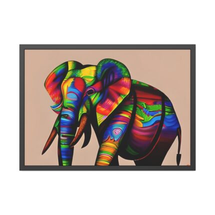 Rainbow Colored Elephant II Framed Poster