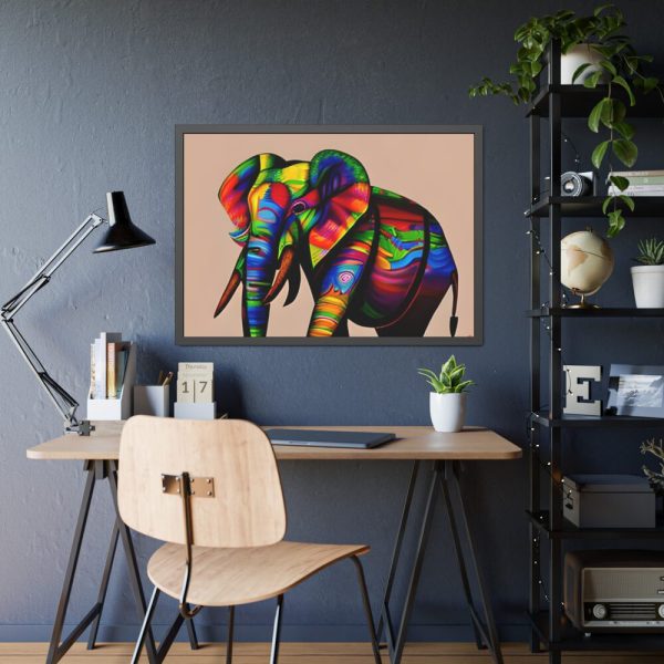 93854-470.jpg Rainbow Colored Elephant II Framed Poster