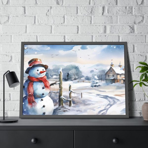 93854-487.jpg Vintage Snowman Art Framed Poster