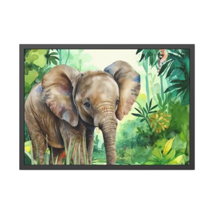 Elephant in African Jungle Framed Poster