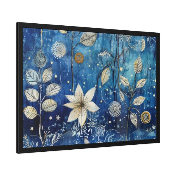 Blue Floral Seamless Pattern Framed Poster