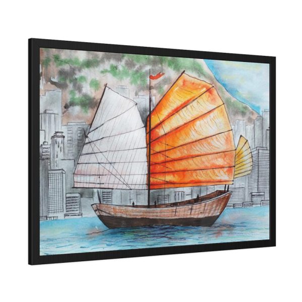 93854-513.jpg Traditional Chinese Sailing Ship Framed Poster