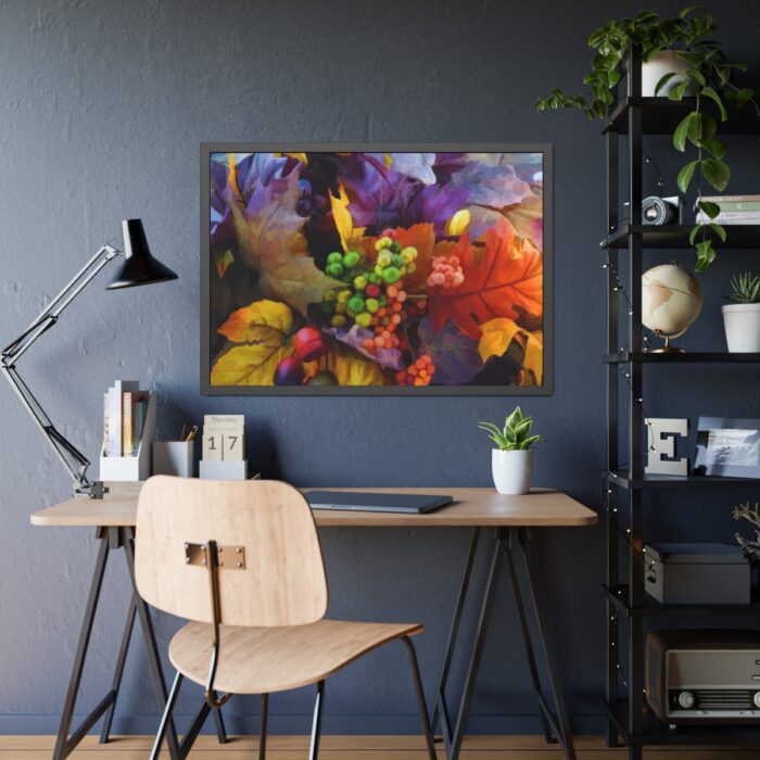 Autumn Leaves, Berries, Acorns Framed Poster - Image 3