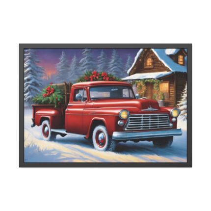 Vintage Pickup Truck Christmas I Framed Poster