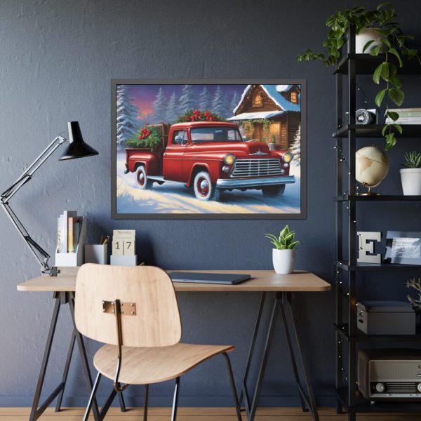 Vintage Pickup Truck Christmas I Framed Poster