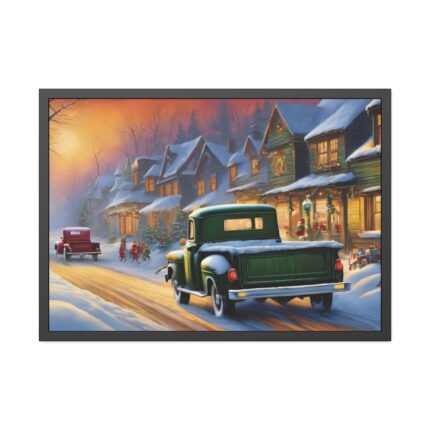 Vintage Pickup Truck Christmas III Framed Poster
