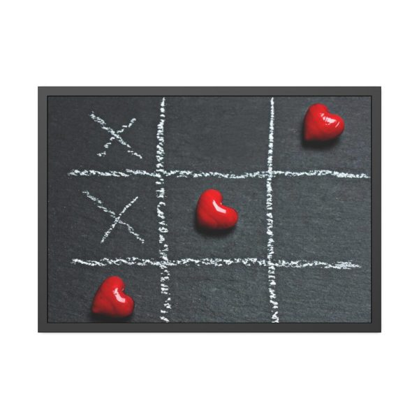 Tic Tac Toe Love Heart Framed Poster