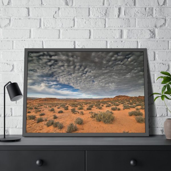 93854-63.jpg Clouds Drift over the Arizona Desert Framed Poster