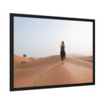 Woman Walking on Sandy Deserts Framed Poster - Image 6