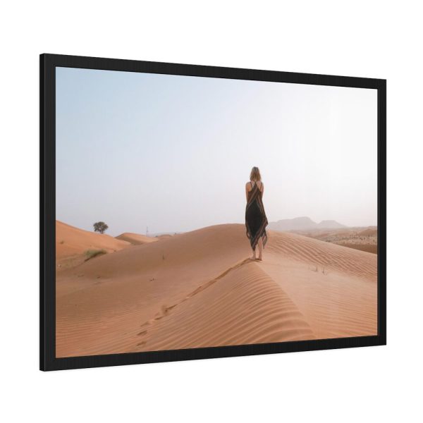 93855-113.jpg Woman Walking on Sandy Deserts Framed Poster