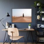 Woman Walking on Sandy Deserts Framed Poster - Image 7