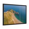 93855-117.jpg Green Fields on the Ocean sand Shoreline at Durdle Door Framed Poster