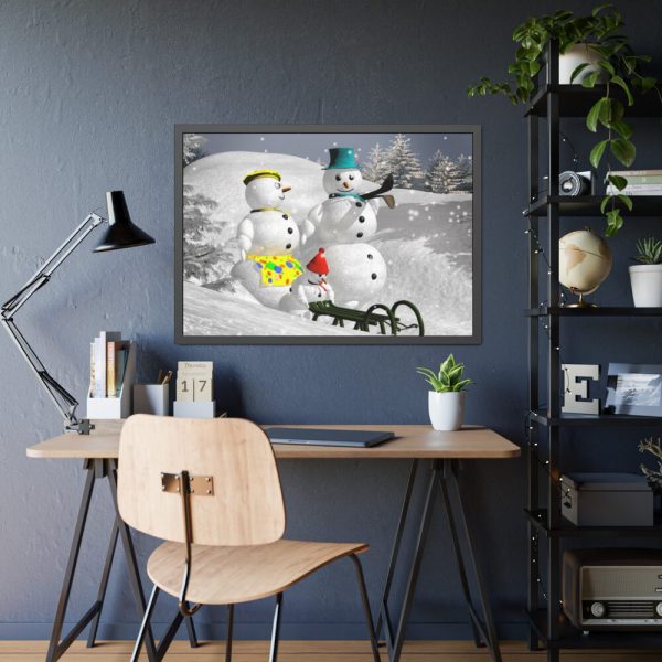 93855-126.jpg Snowman on Christmas Framed Poster