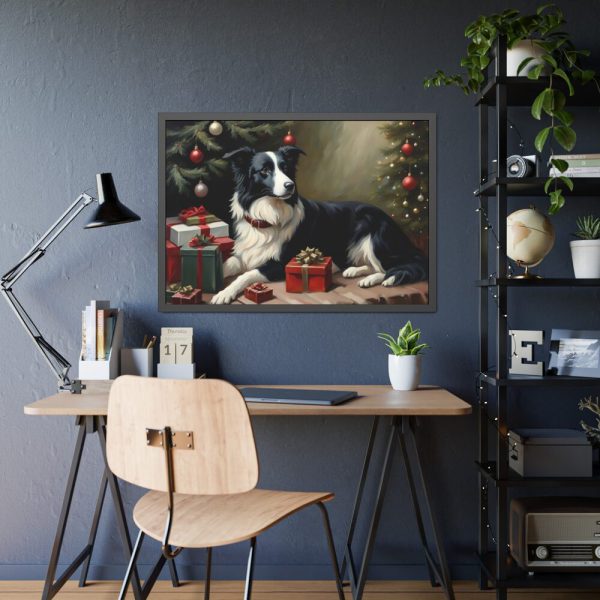 93855-162.jpg Border Collie Vintage Christmas Framed Poster
