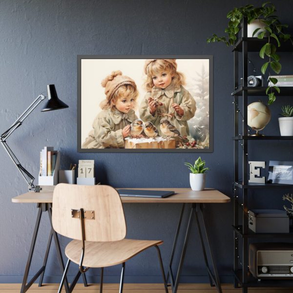 93855-182.jpg Bird And Child Christmas Art Framed Poster