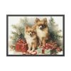 93855-200.jpg Pomeranian Dog At Christmas Framed Poster