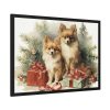93855-201.jpg Pomeranian Dog At Christmas Framed Poster