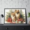 93855-203.jpg Pomeranian Dog At Christmas Framed Poster