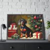 93855-207.jpg Dachshund Vintage Christmas Framed Poster