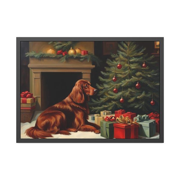 93855-208.jpg Irish Setter Vintage Christmas Framed Poster