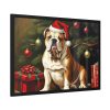 93855-217.jpg English Bulldog Vintage Christmas Framed Poster