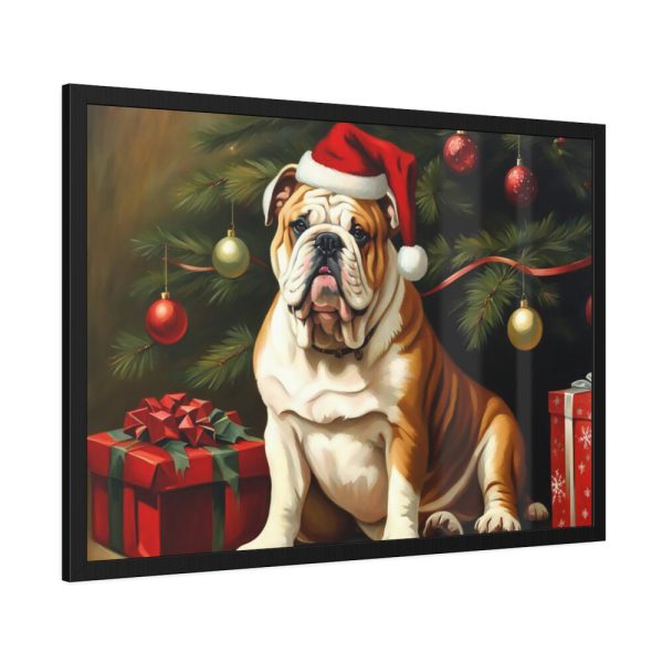 93855-217.jpg English Bulldog Vintage Christmas Framed Poster