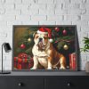 93855-219.jpg English Bulldog Vintage Christmas Framed Poster