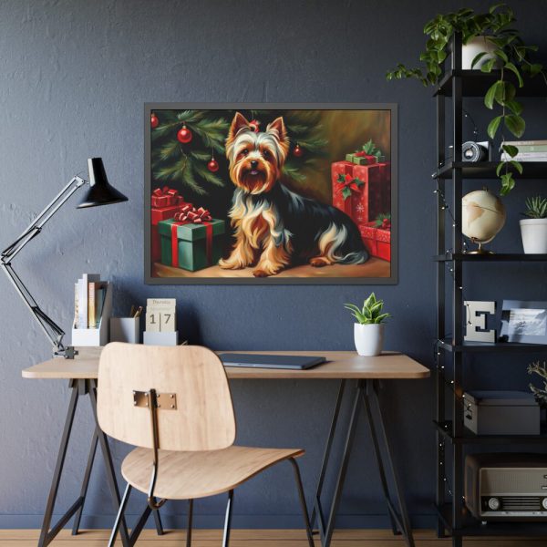 93855-222.jpg Yorkshire Terrier Vintage Christmas Framed Poster