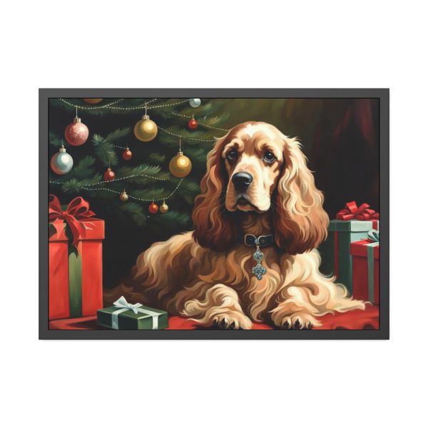 93855-224.jpg Cocker Spaniel Christmas Framed Poster