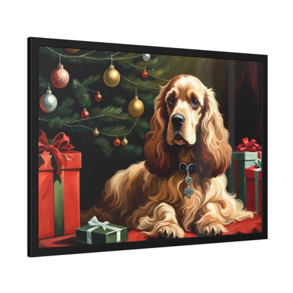 93855-225.jpg Cocker Spaniel Christmas Framed Poster