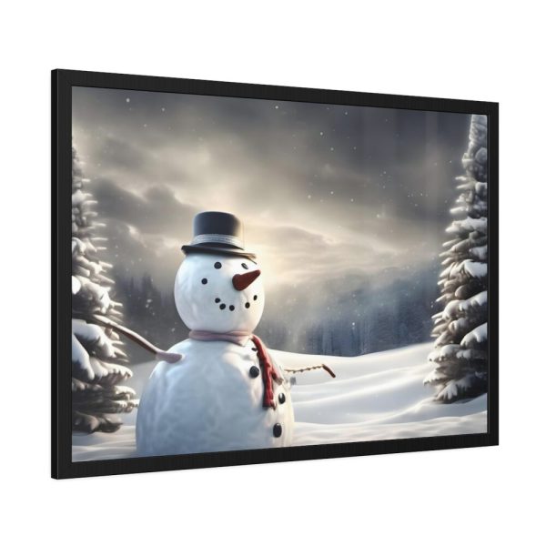 93855-237.jpg Christmas Landscape Snowman Framed Poster