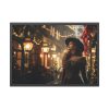 93855-248.jpg Vintage Woman In Town At Christmas Framed Poster
