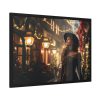 93855-249.jpg Vintage Woman In Town At Christmas Framed Poster
