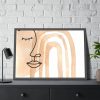 93855-255.jpg Boho Rainbow Line Art Face Framed Poster