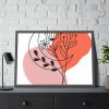 93855-295.jpg Abstract Line Art Plant And Moon Framed Poster