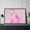 93855-331.jpg Pink Woman Abstract Line Drawing Framed Poster