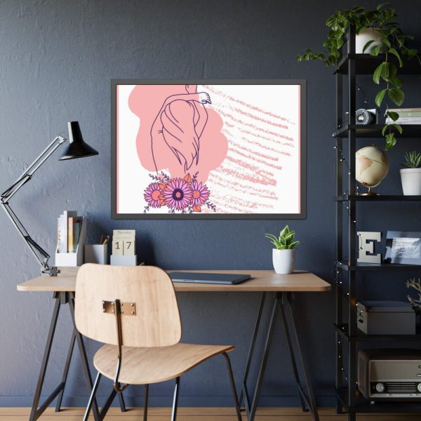 93855-334.jpg Pink Abstract Shapes and a Pink Frame Framed Poster