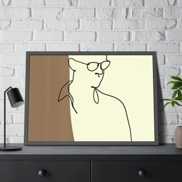 93855-339.jpg Man Holding a Cup of Coffee Framed Poster