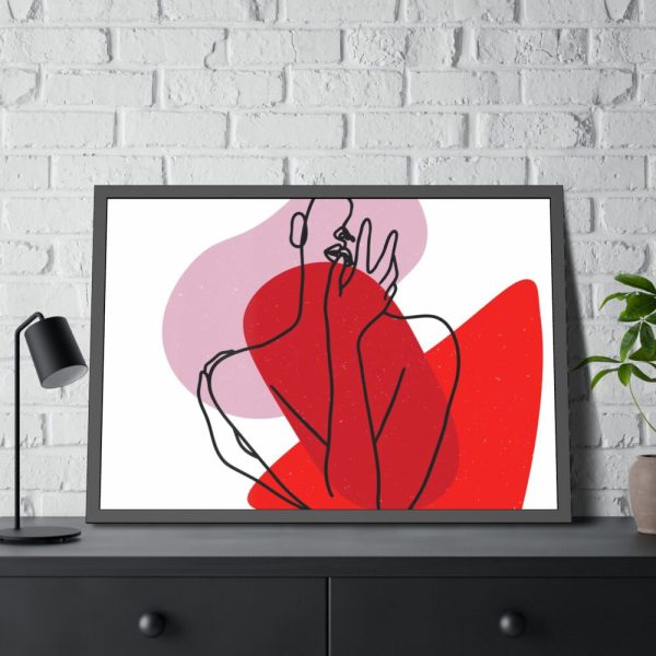 93855-371.jpg Featuring Shapes and Line Art of a Woman Framed Poster