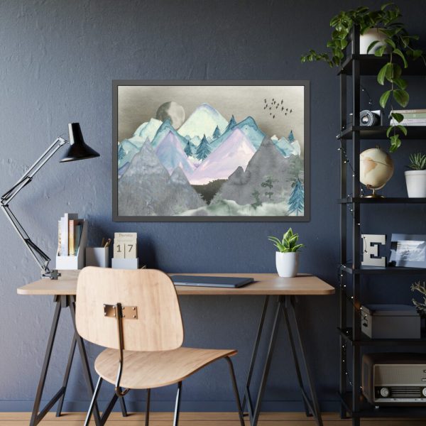 93855-406.jpg Mountain Landscape Watercolor Framed Poster